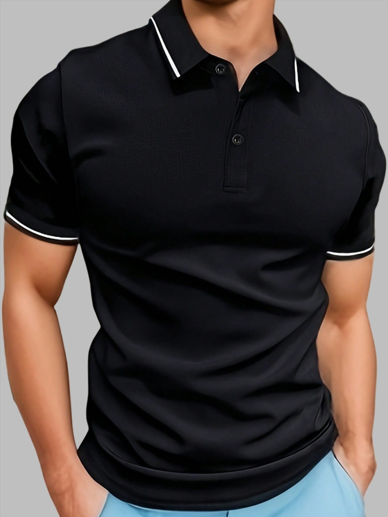 Men's Short Sleeve Polo Shirt. Outdoor Casual Sportswear Top