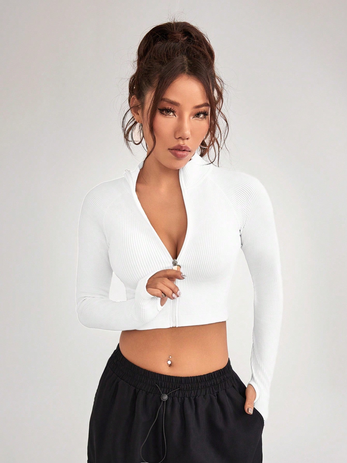 Sport Zipper Front Knit Sport Jacket