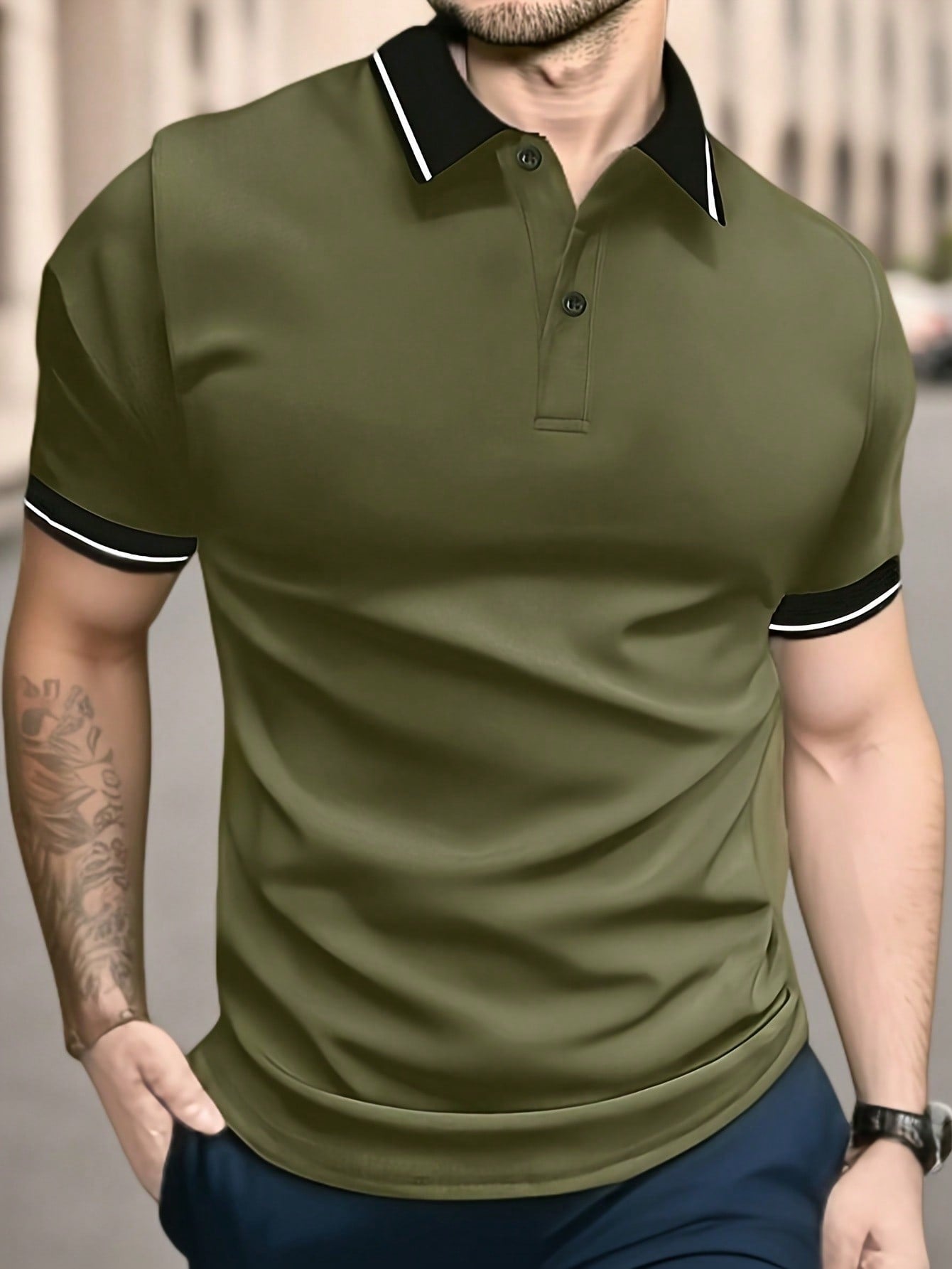 Men's Short Sleeve Polo Shirt. Outdoor Casual Sportswear Top