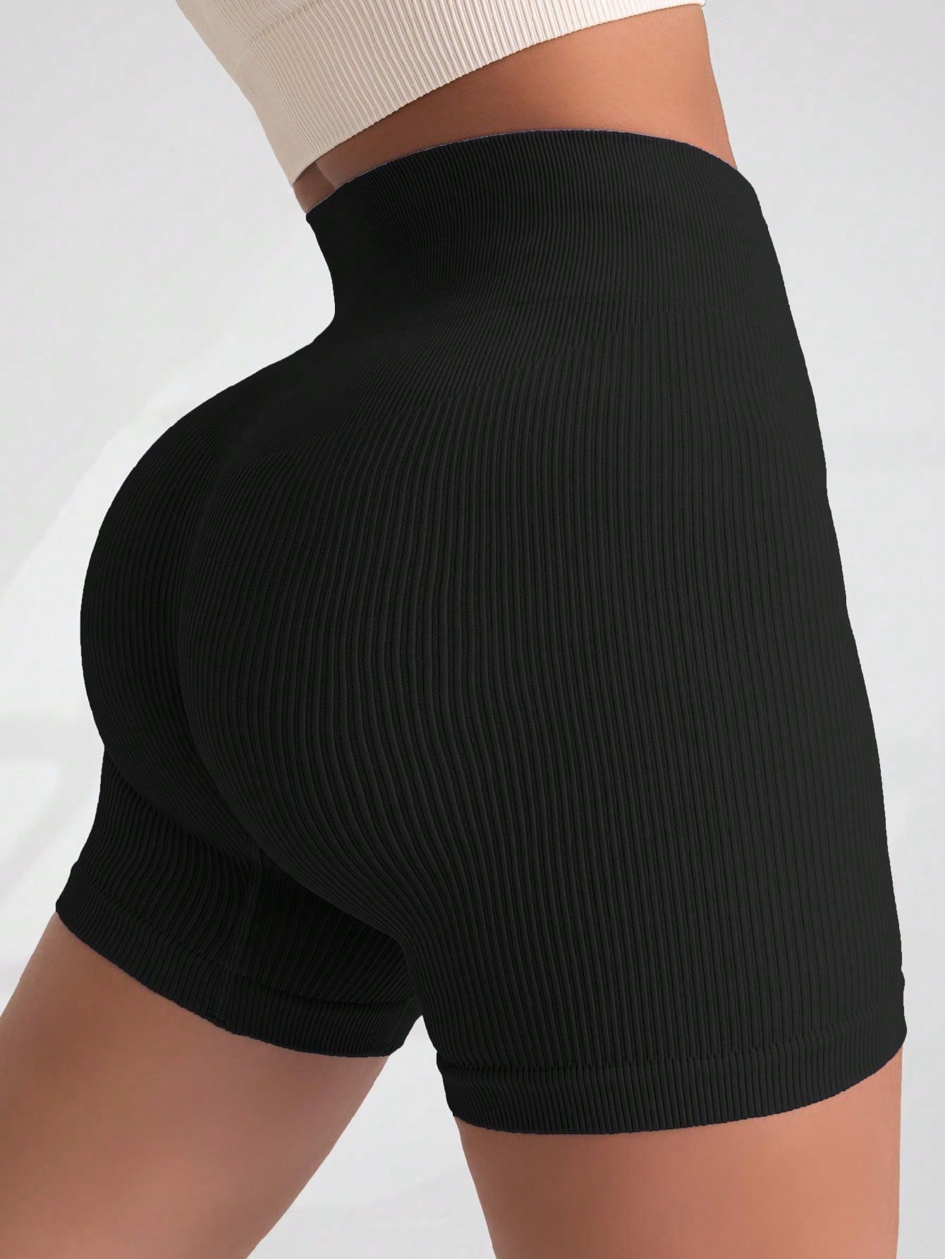 4pcs/Set Women's Seamless Yoga Shorts, High Waist, High Elasticity, Moisture Wicking, Solid Color, Suitable For Daily Wear And Exercise Spandex Shorts