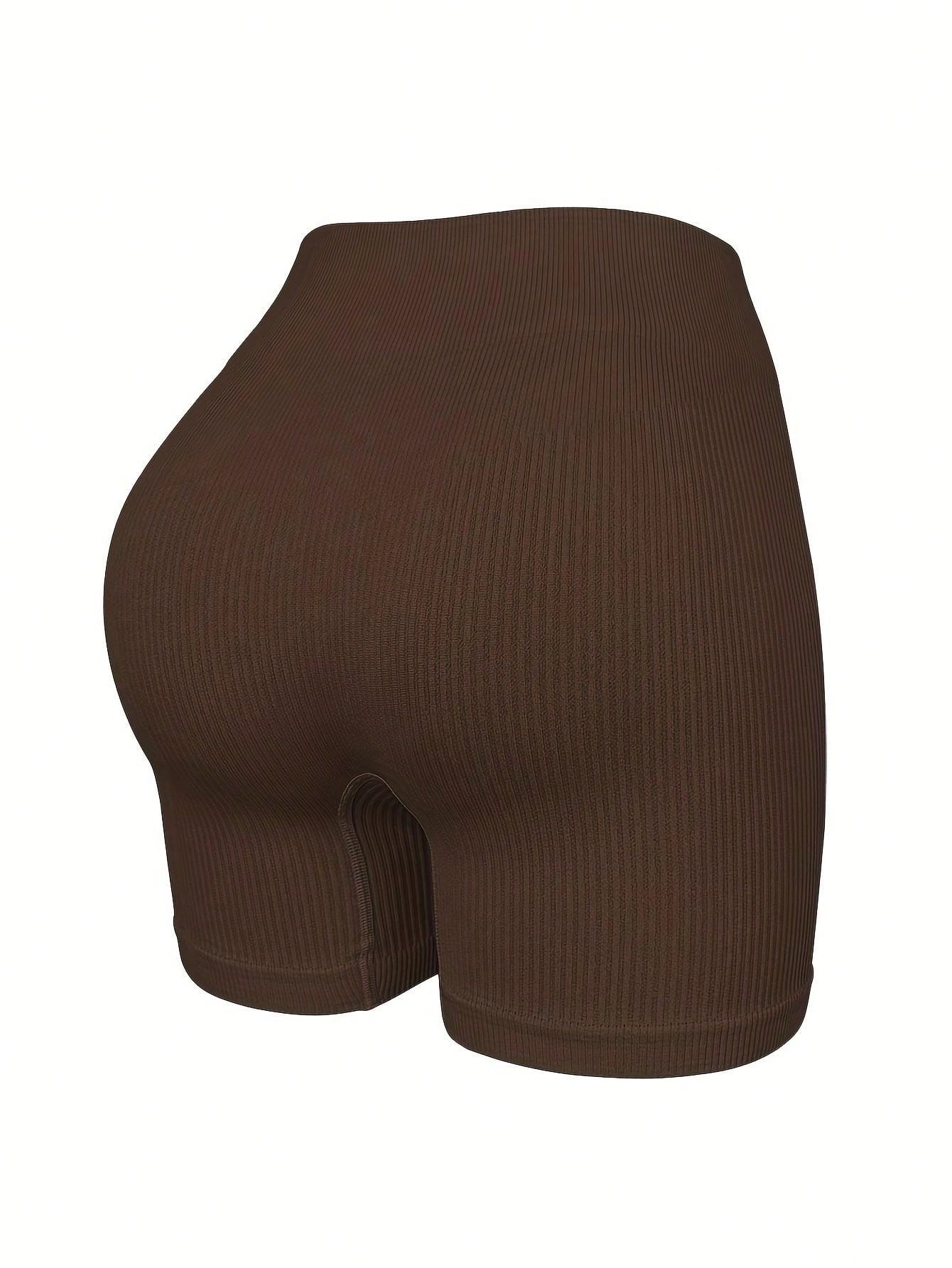 4pcs/Set Women's Seamless Yoga Shorts, High Waist, High Elasticity, Moisture Wicking, Solid Color, Suitable For Daily Wear And Exercise Spandex Shorts