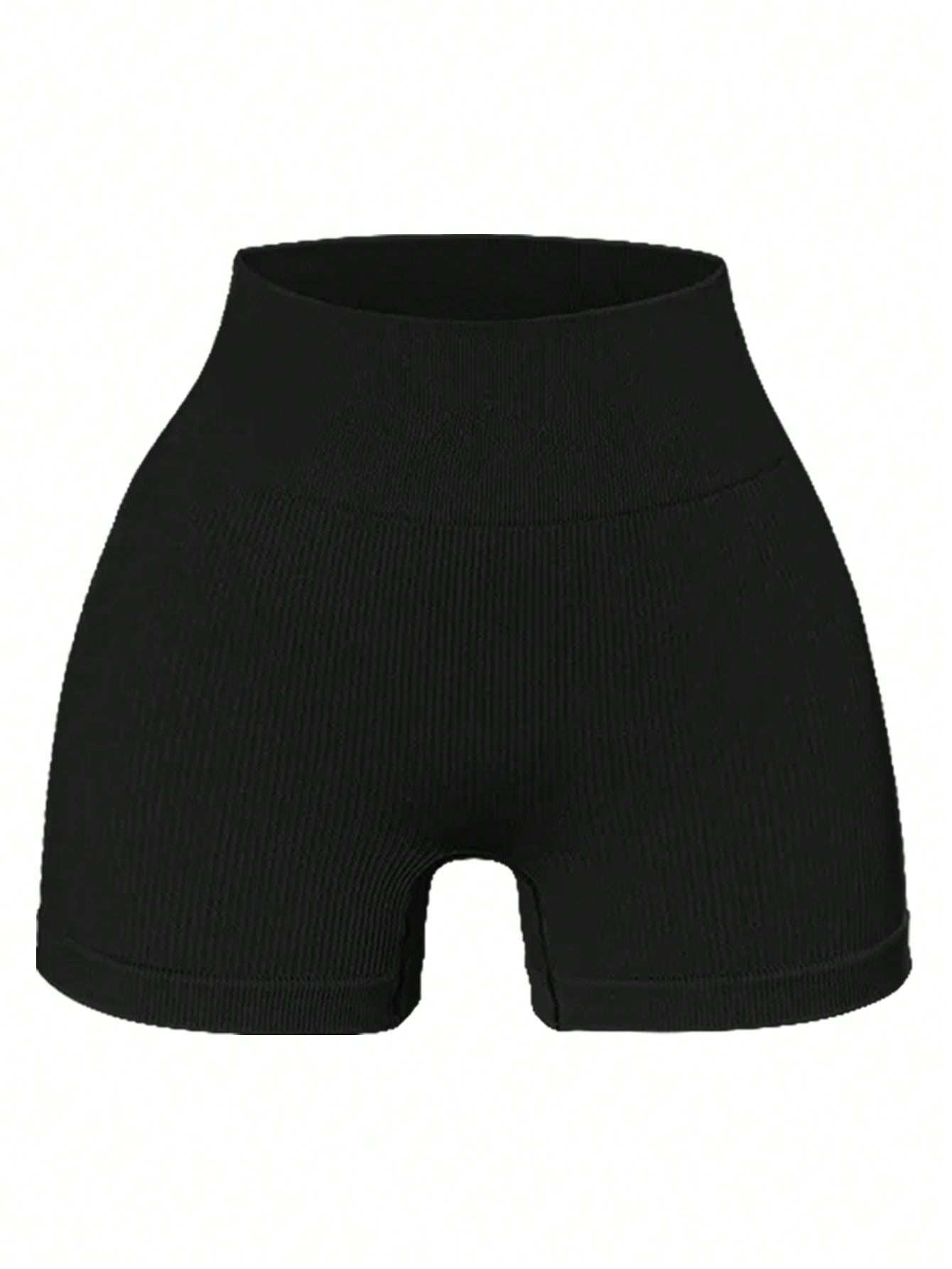 4pcs/Set Women's Seamless Yoga Shorts, High Waist, High Elasticity, Moisture Wicking, Solid Color, Suitable For Daily Wear And Exercise Spandex Shorts