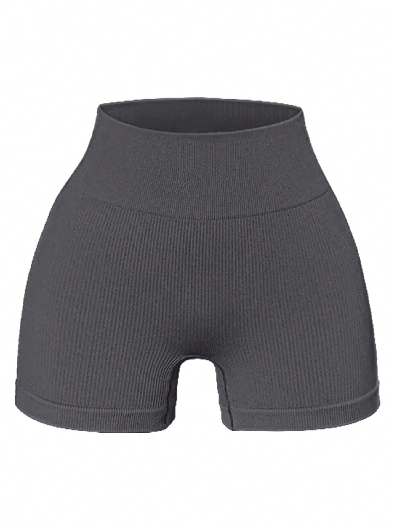 4pcs/Set Women's Seamless Yoga Shorts, High Waist, High Elasticity, Moisture Wicking, Solid Color, Suitable For Daily Wear And Exercise Spandex Shorts