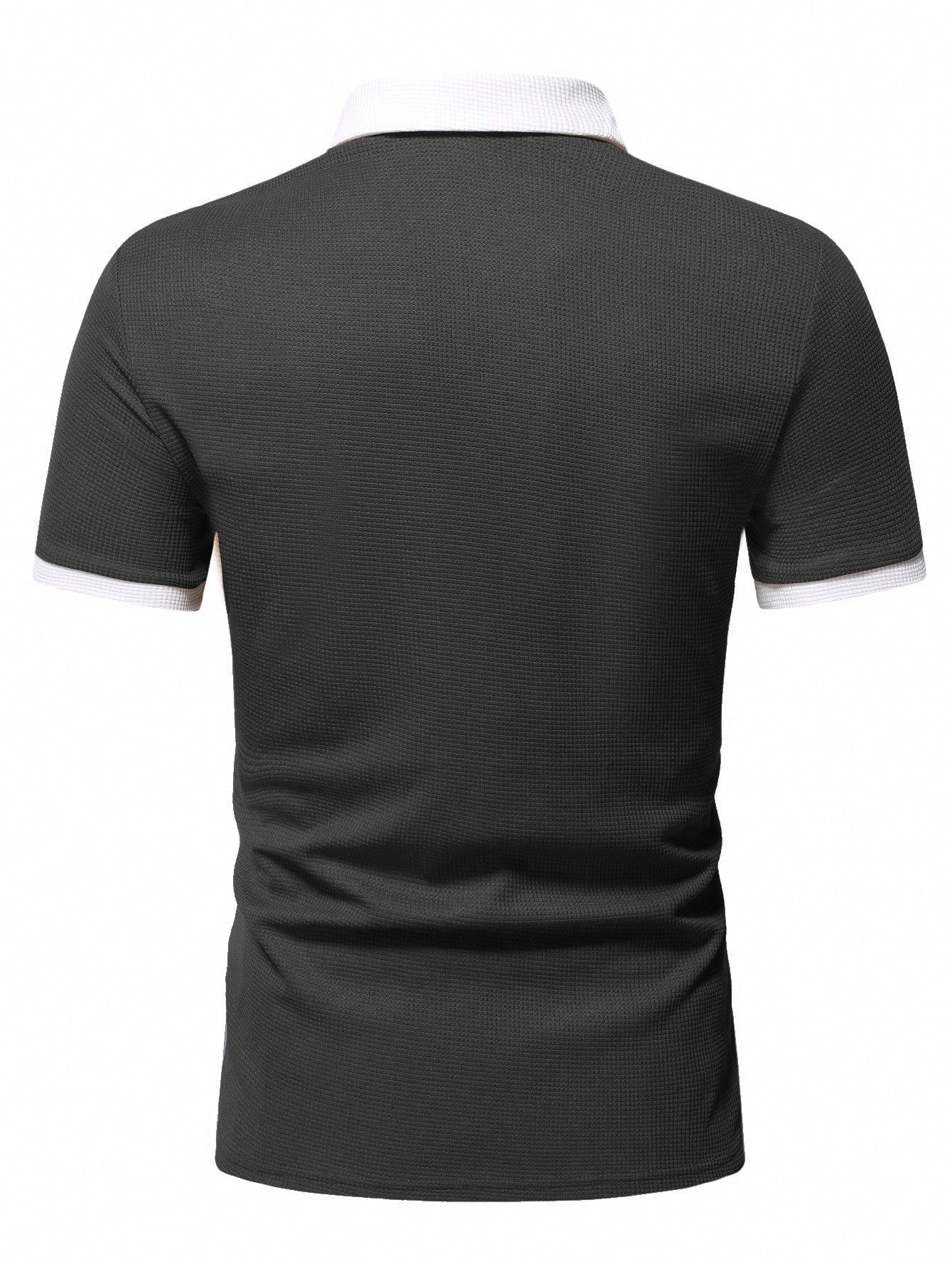 Men's Two Tone Zip Polo Shirt.