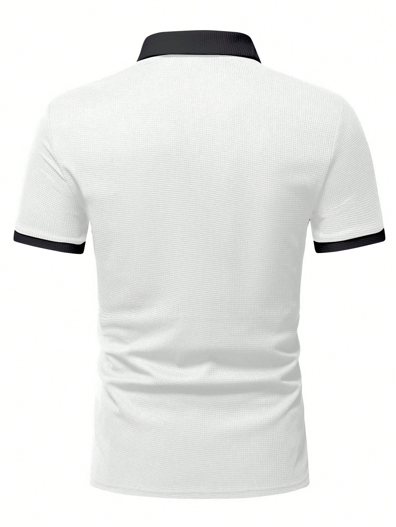 Men's Two Tone Zip Polo Shirt.