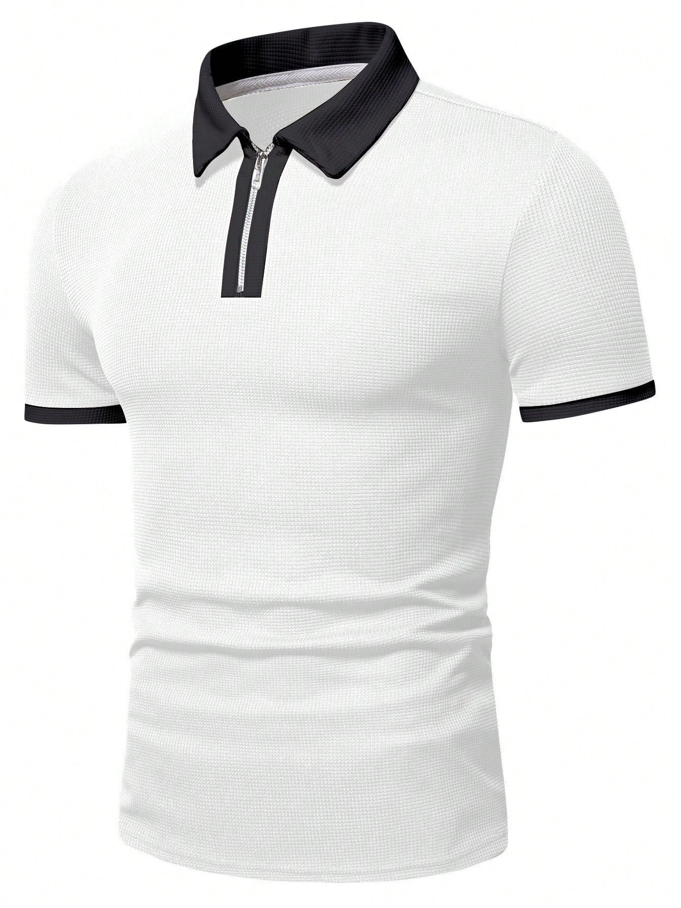 Men's Summer Two Tone Short Sleeve Polo Shirt.