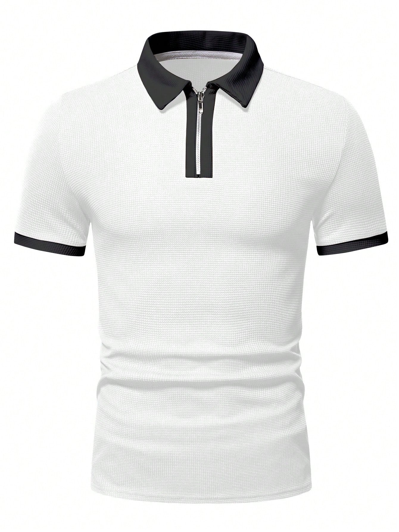 Men's Summer Two Tone Short Sleeve Polo Shirt.