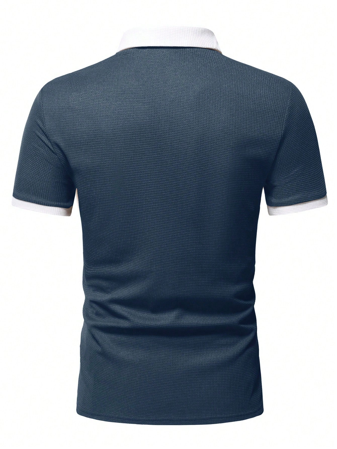 Men's Two Tone Quarter Zip Polo Shirt