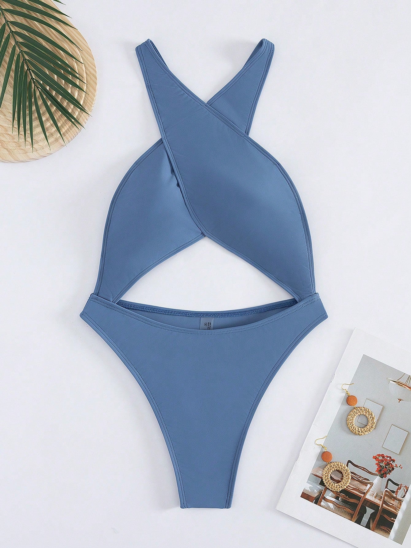 Sexy Halter Top Swimsuit In Black