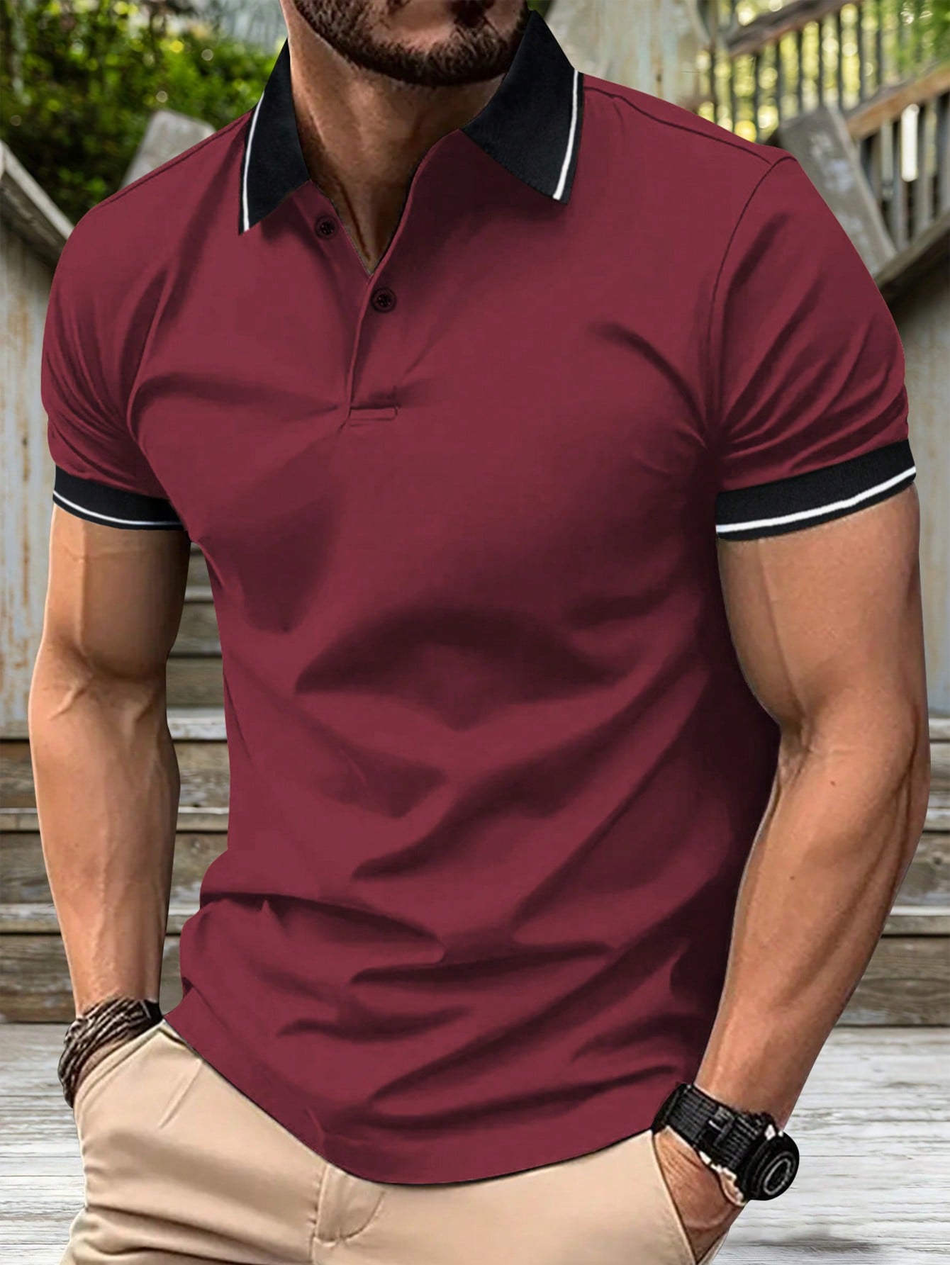 Men's Short Sleeve Polo Shirt. Outdoor Casual Sportswear Top