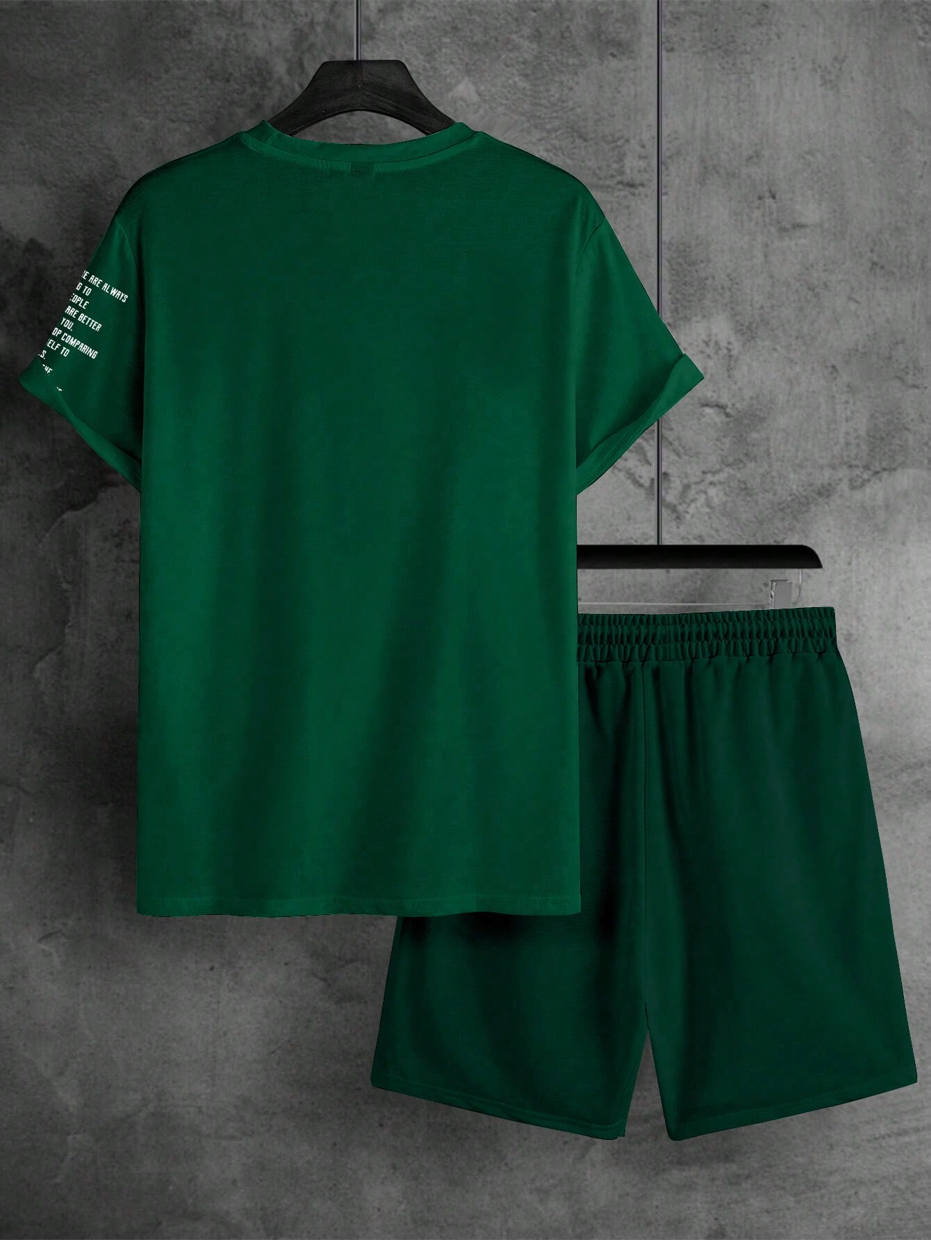 Men's Sporty Printed T-Shirt and Shorts 2 Piece Set