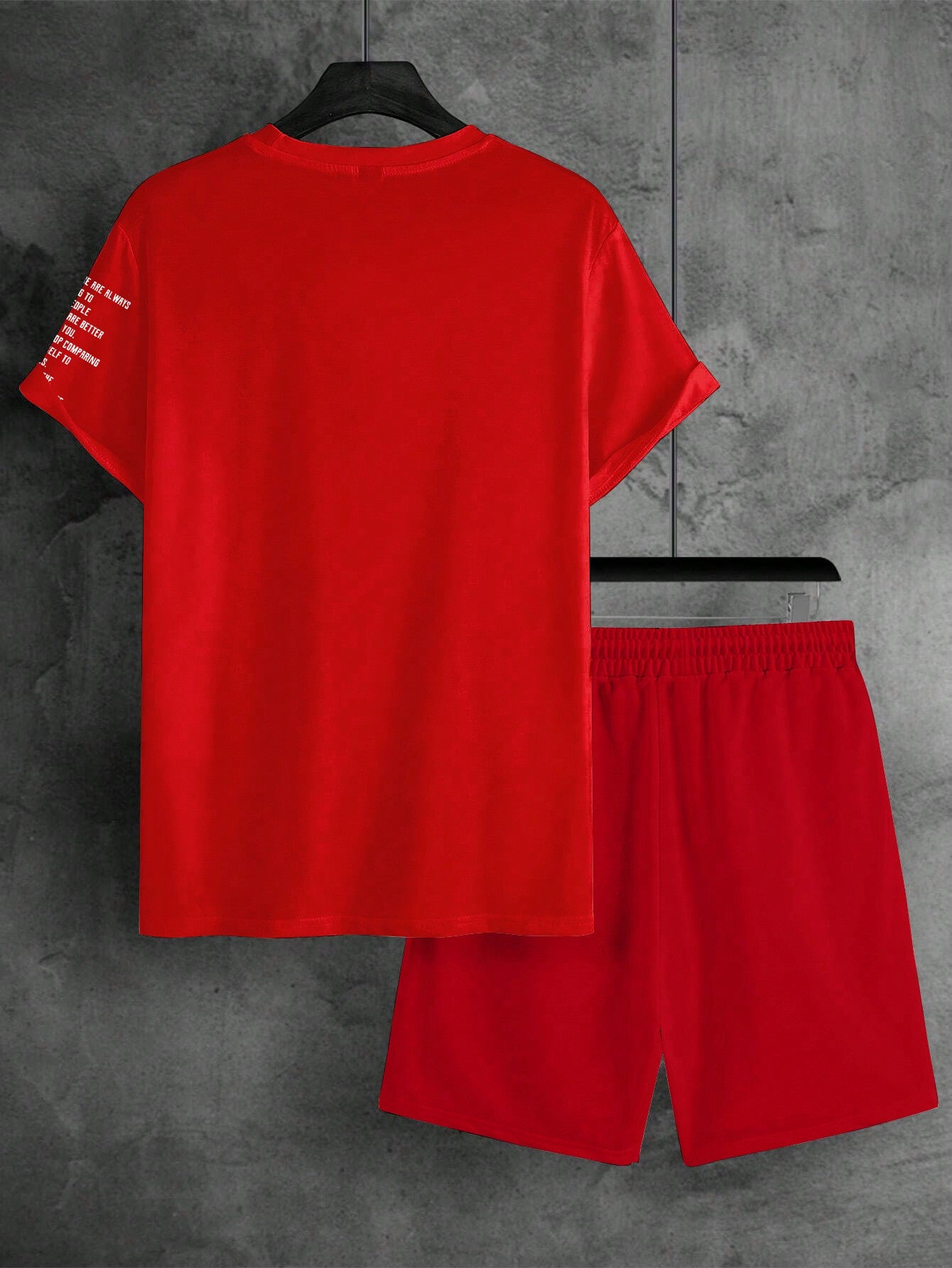 Men's Sporty Printed T-Shirt and Shorts 2 Piece Set