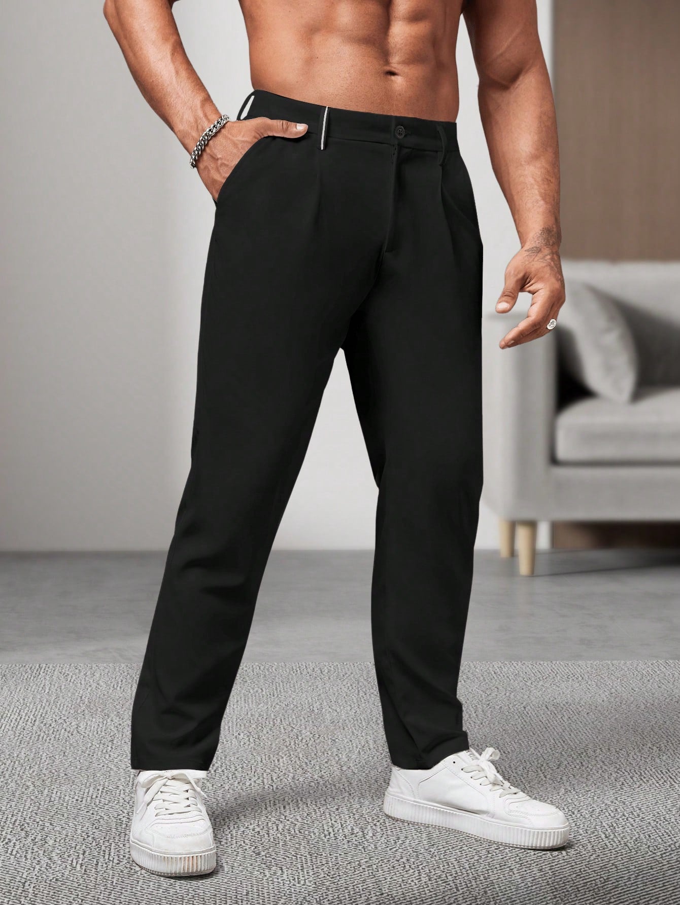 Men's Business Solid Color Suit Trouser