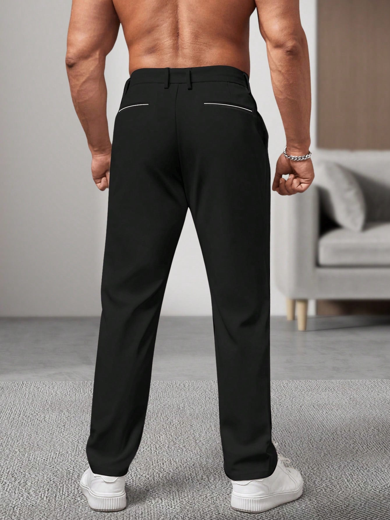 Men's Business Solid Color Suit Trouser