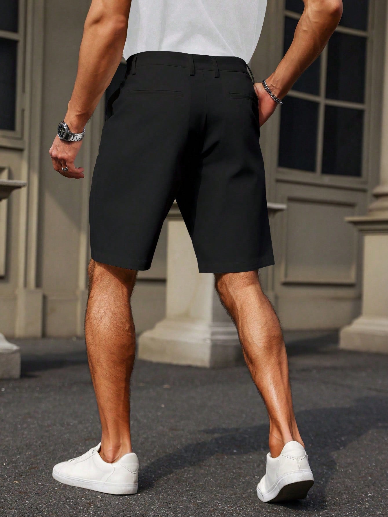 Men's White Casual Shorts