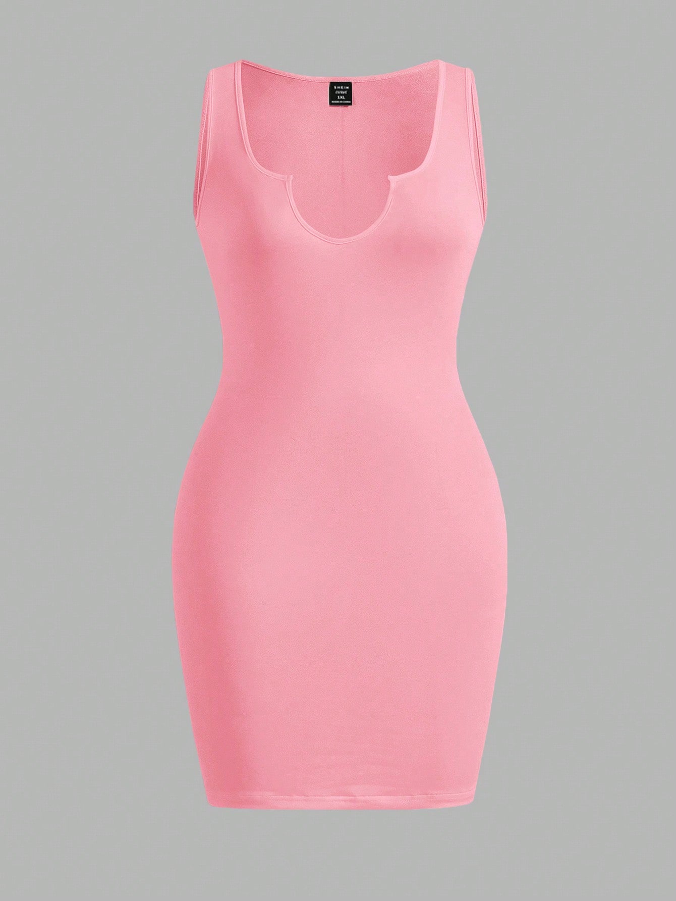 Sleeveless Slim Fit Plus Size Women's Dress In Orange