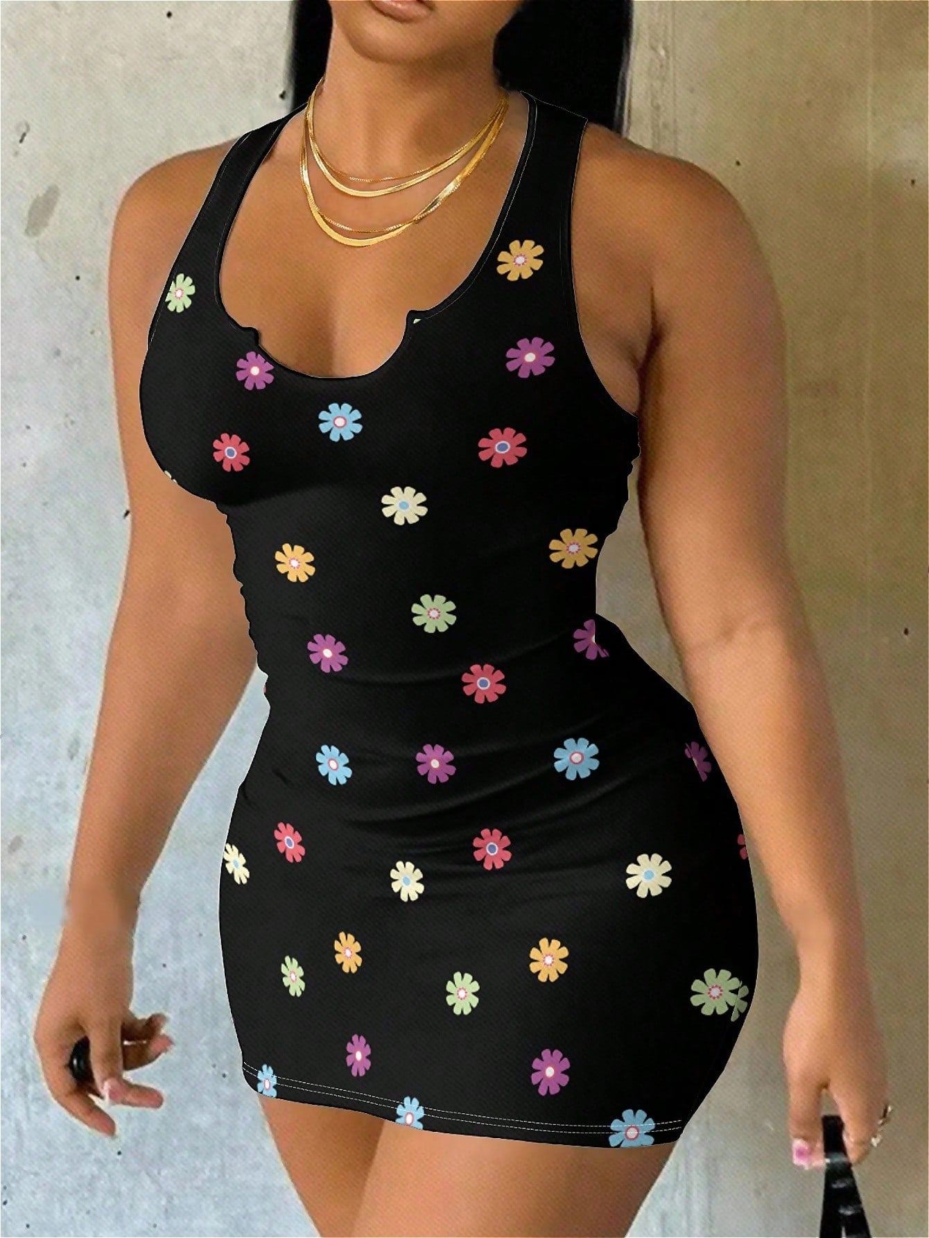 Sleeveless Slim Fit Plus Size Women's Dress In Orange