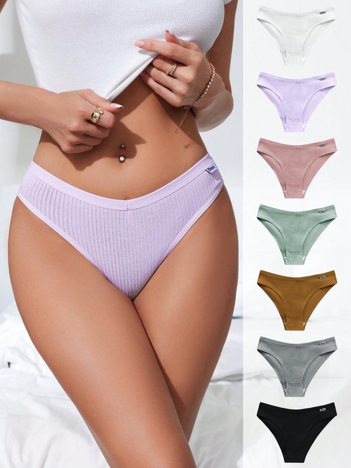 Women's Ribbed Triangle Panties