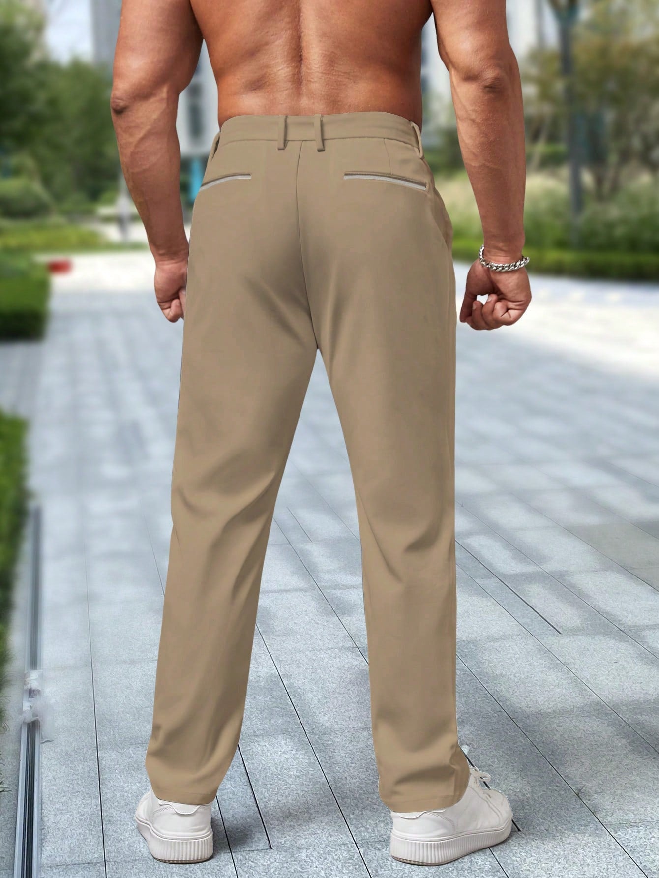 Men's Business Solid Color Suit Trouser
