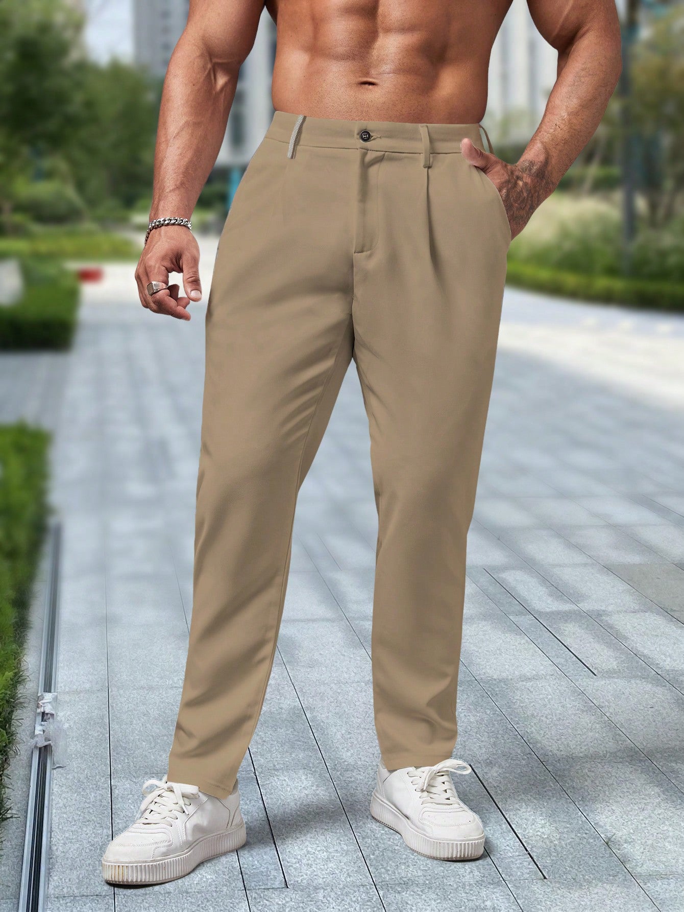 Men's Business Solid Color Suit Trouser