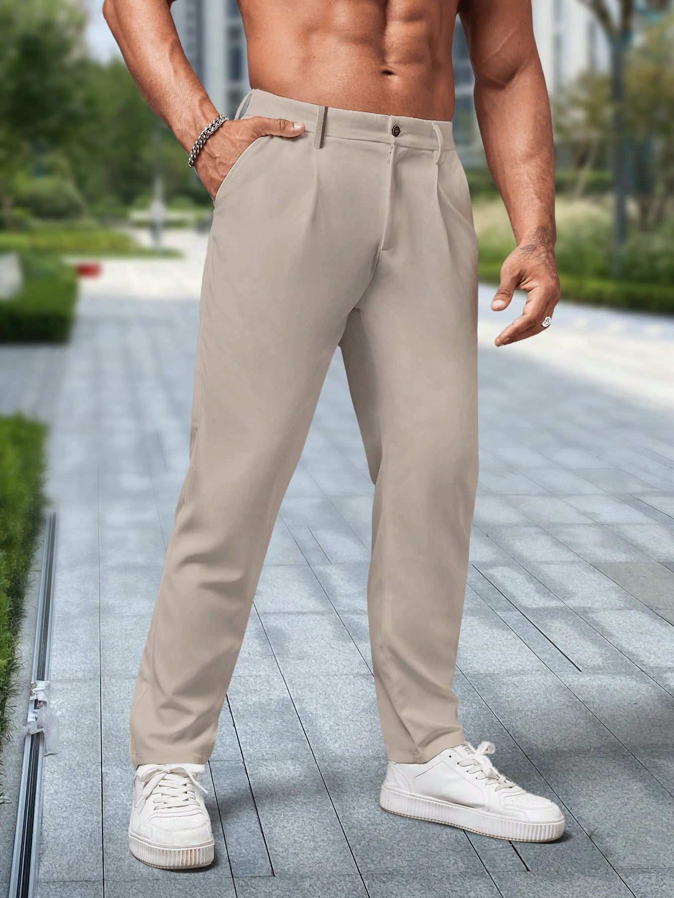 Men's Business Solid Color Suit Trouser