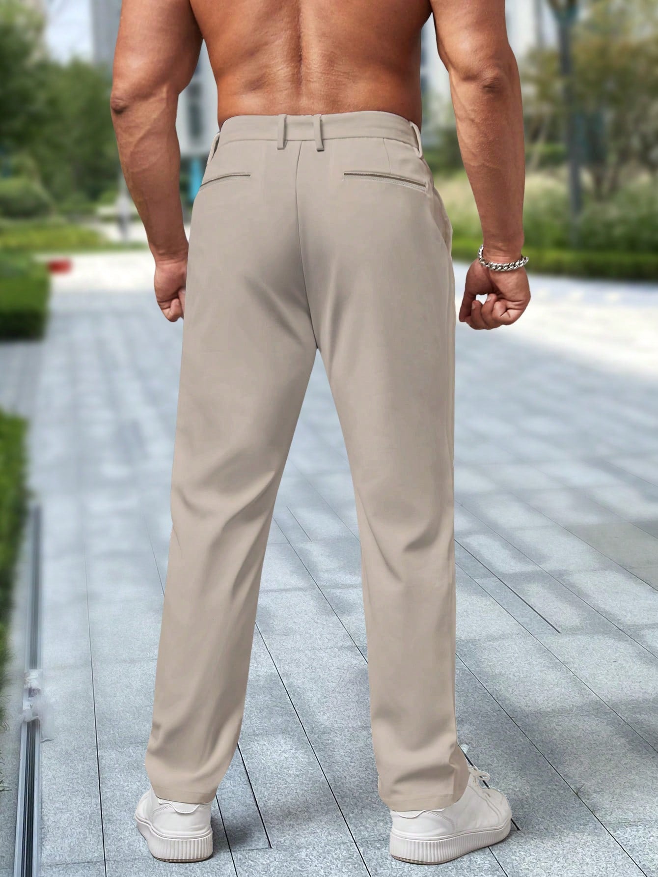 Men's Business Solid Color Suit Trouser
