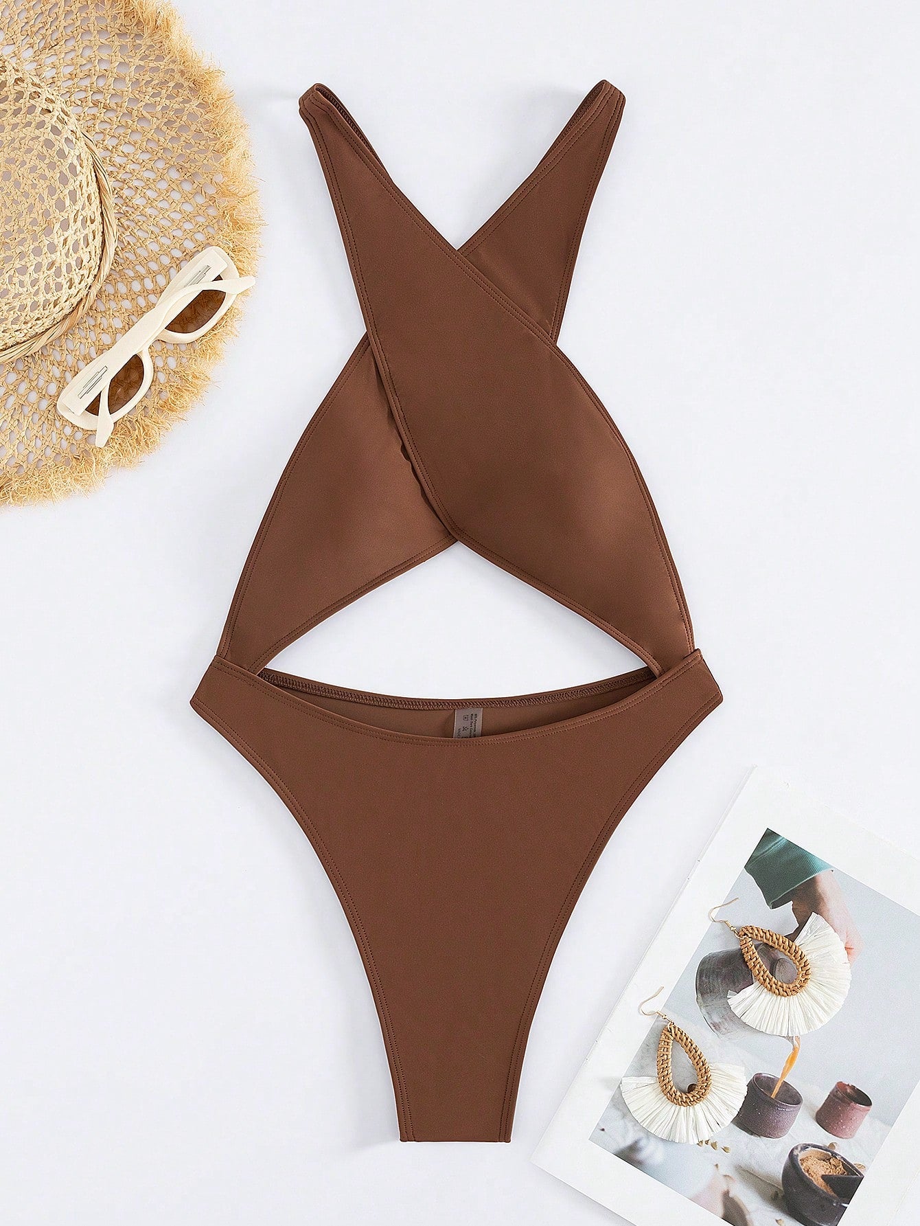 Sexy Halter Top Swimsuit In Black