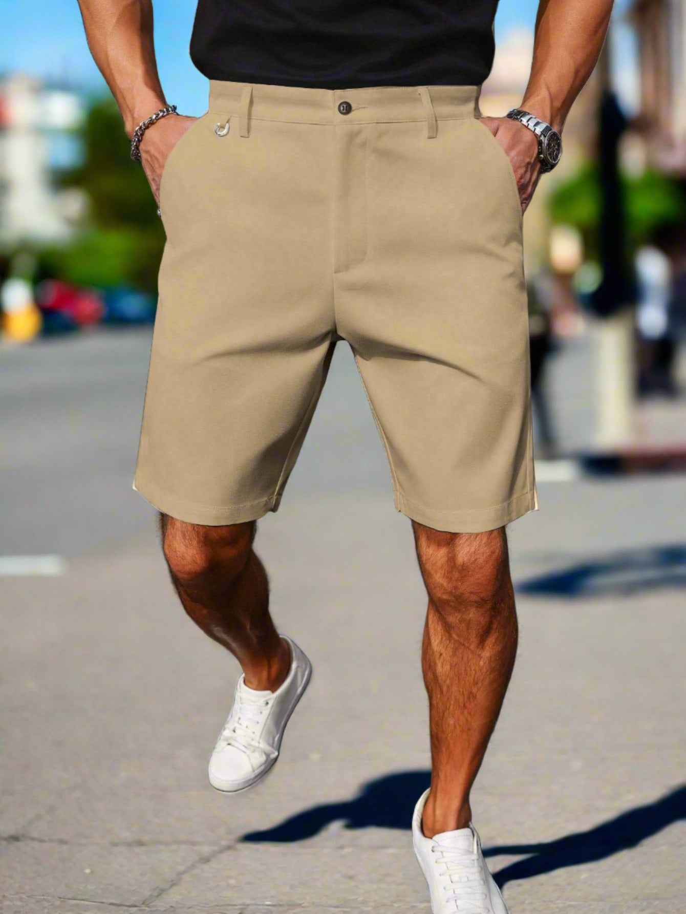 Men's Solid Color Casual Shorts
