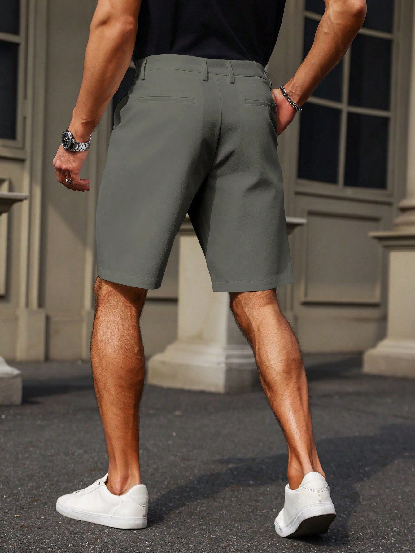 Men's White Casual Shorts