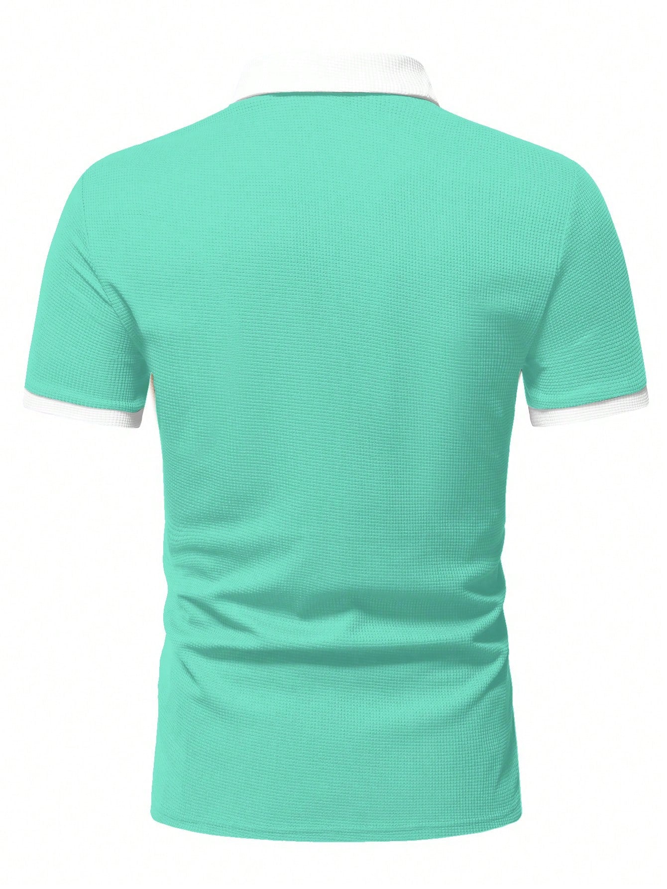 Men's Two Tone Zip Up Polo Shirt.
