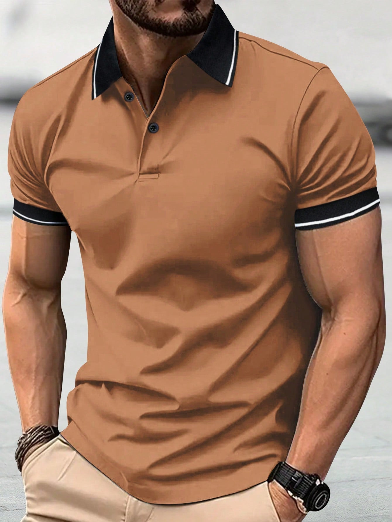 Men's Short Sleeve Polo Shirt. Outdoor Casual Sportswear Top