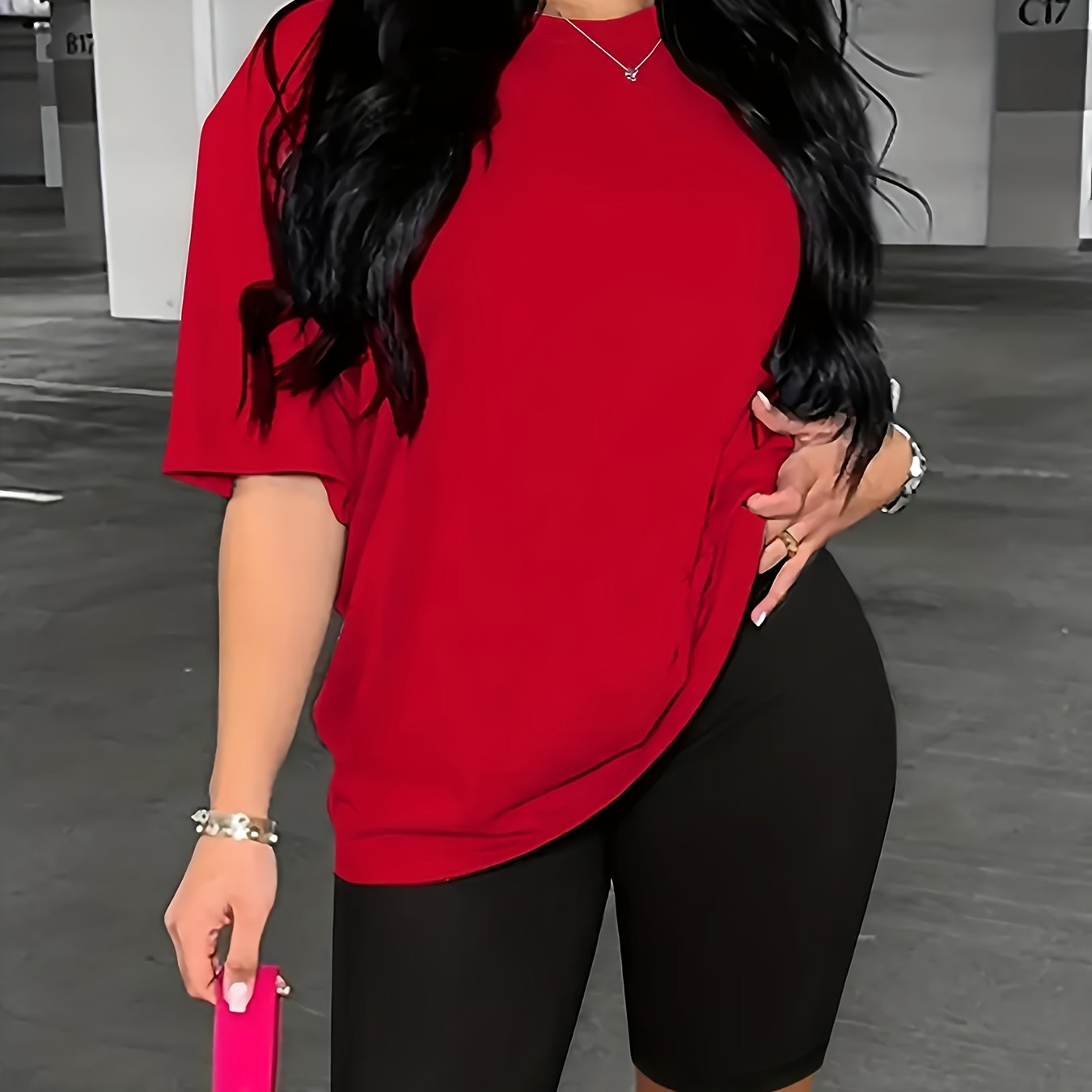 Women's 2 Pc. Activewear Set: Short Sleeve T-Shirt and Bike Shorts - Casual Gym Outfit for Ultimate Comfort and Style