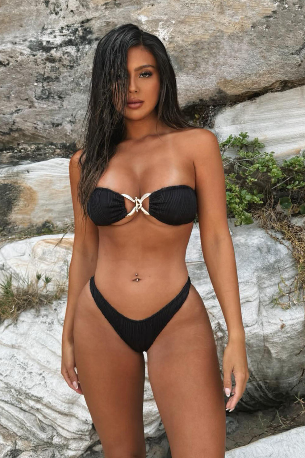 Upper Link 2 Piece Bkini In Black