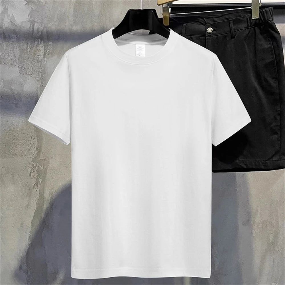 Men's Solid Cotton Short Sleeve T Shirt