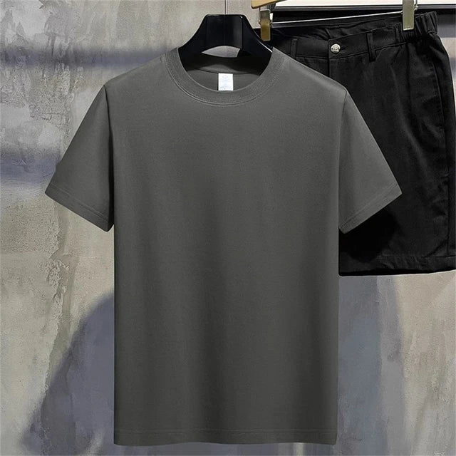 Men's Solid Cotton Short Sleeve T Shirt