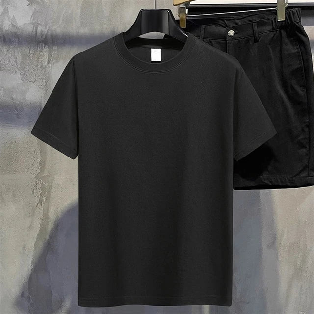 Men's Solid Cotton Short Sleeve T Shirt