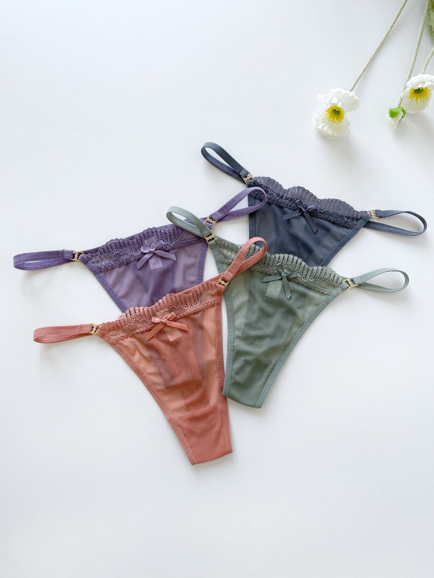 8 pc. Solid Seamless Mesh Semi Sheer Thongs: Sexy Comfy Breathable Stretchy Intimate Panties