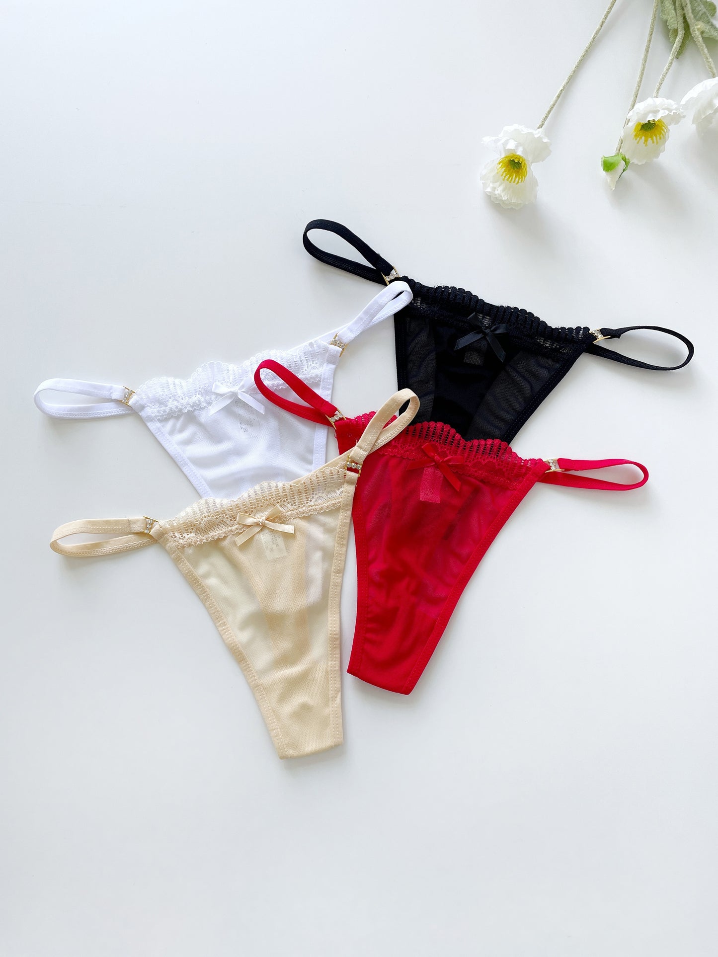 8 pc. Solid Seamless Mesh Semi Sheer Thongs: Sexy Comfy Breathable Stretchy Intimate Panties