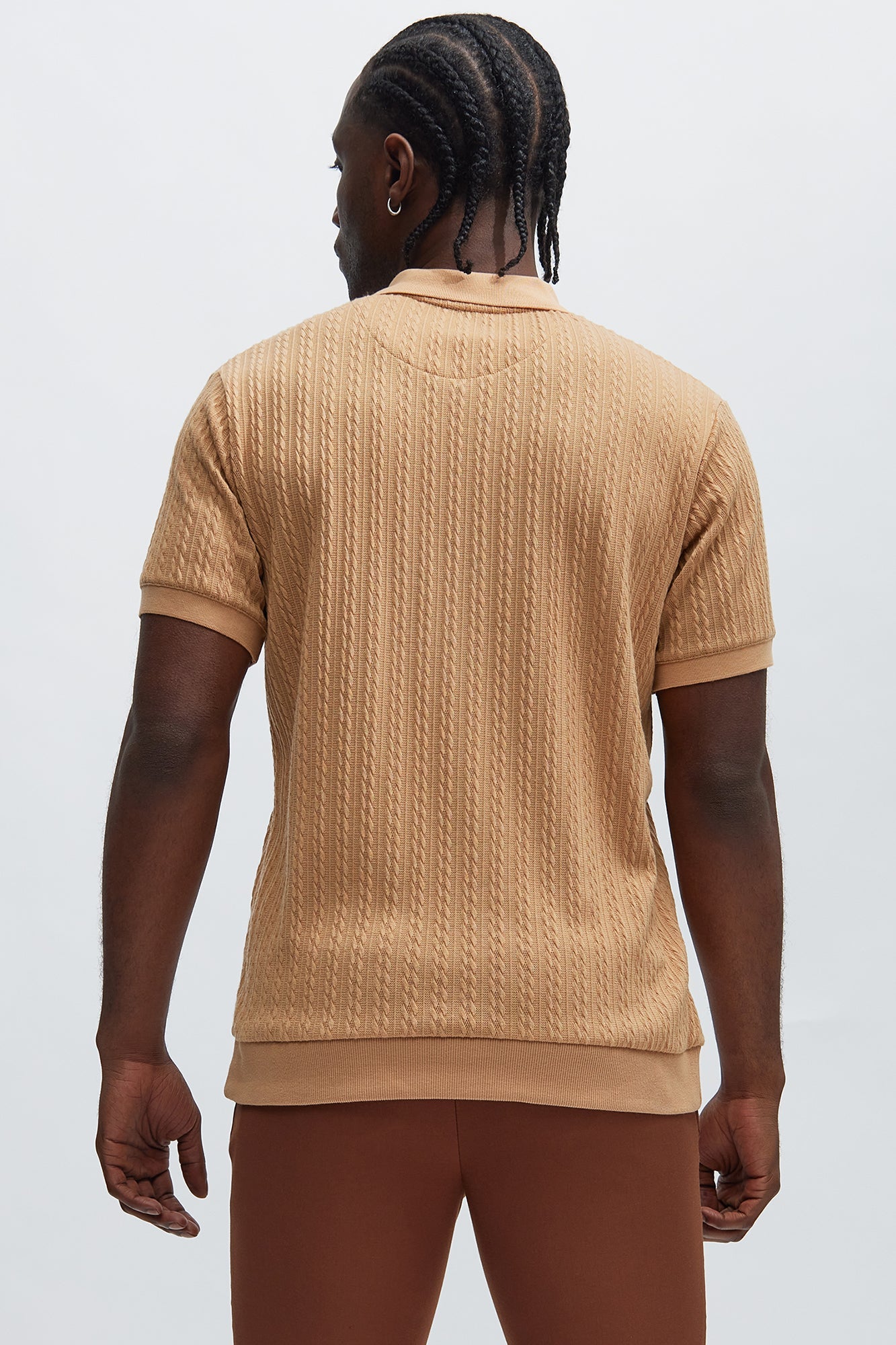 Go-To Polo: Caddie Short Sleeve in Light Brown