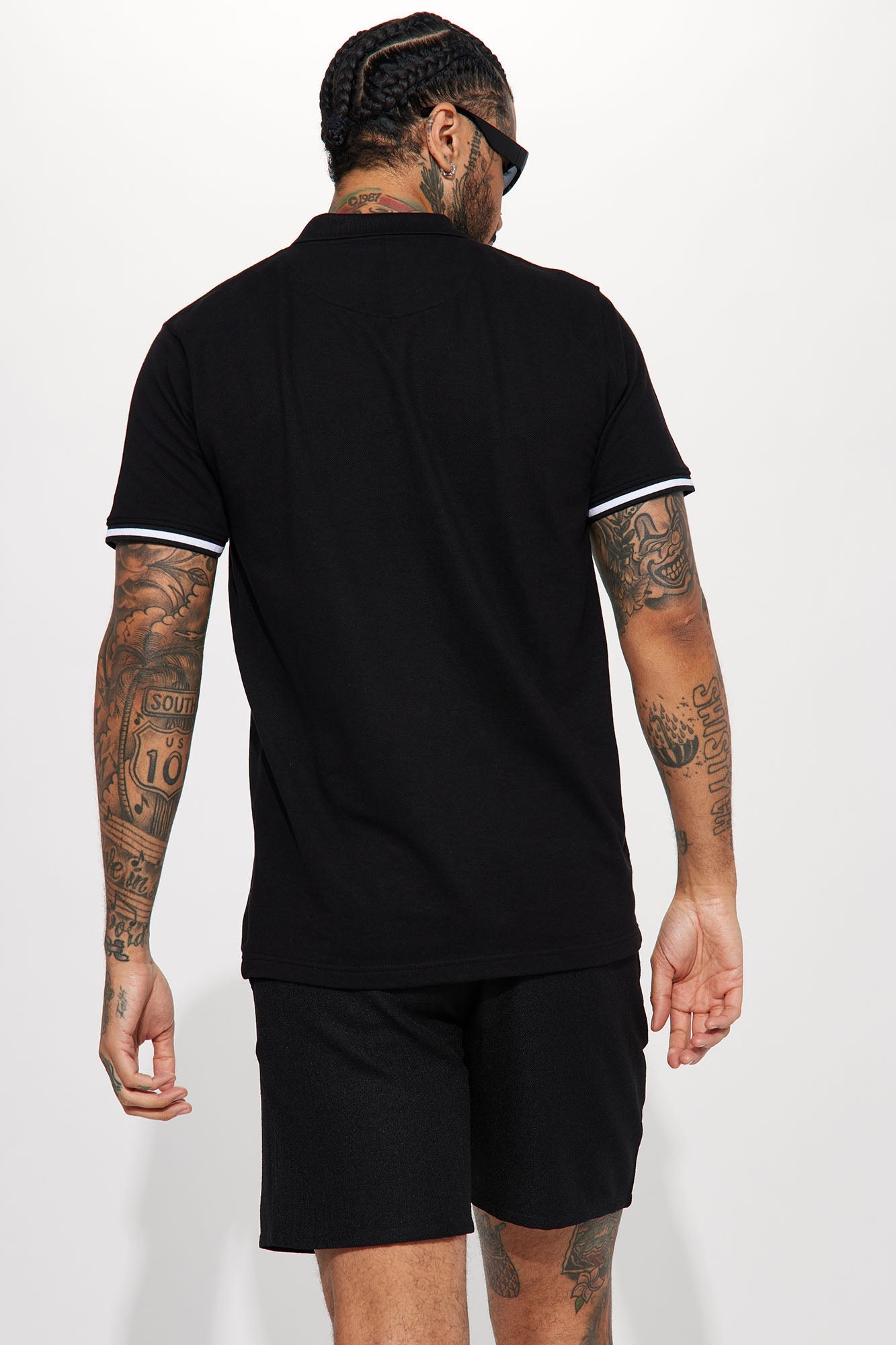 Strikeout Short Sleeve Polo in Classic Black