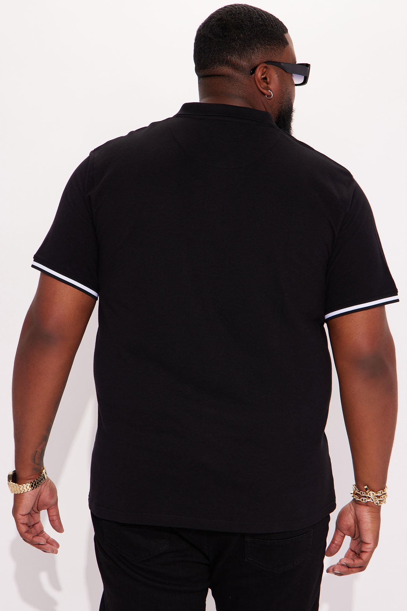 Strikeout Short Sleeve Polo in Classic Black