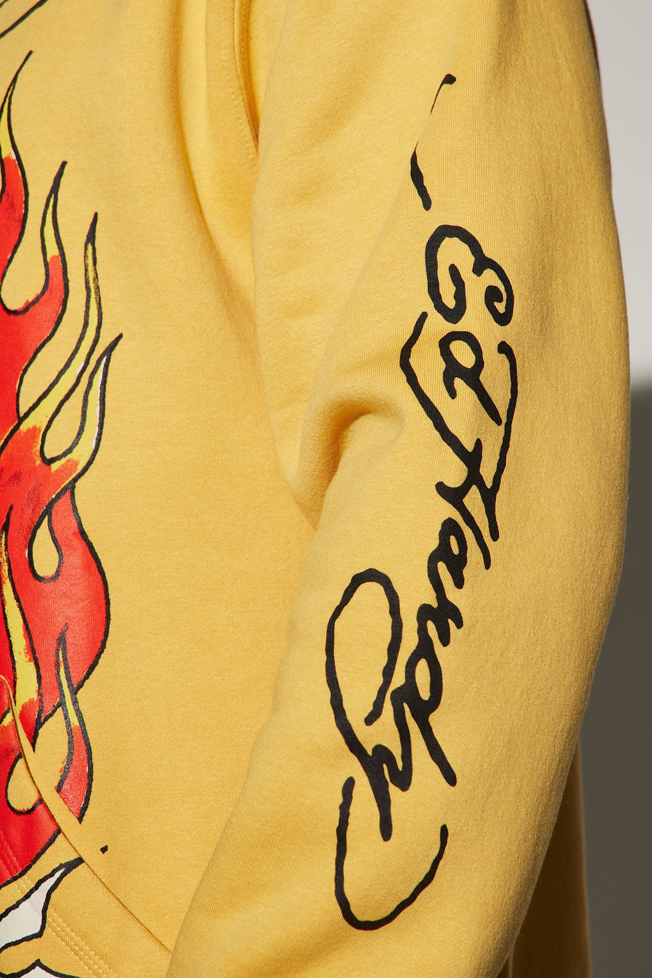 Trendy and Fierce: Ed Hardy Fire Tiger Hoodie in Yellow