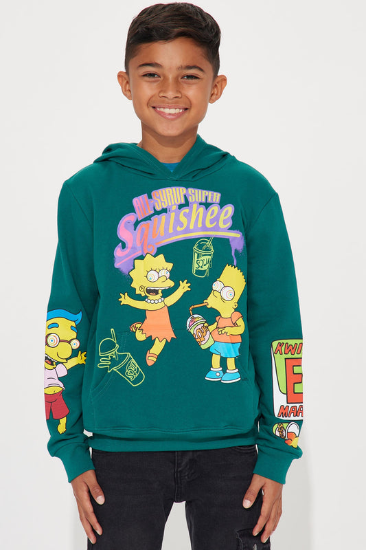 Turquoise Mini Simpsons Kwik-E-Mart Snacks Hoodie: Embrace the Springfield Style
