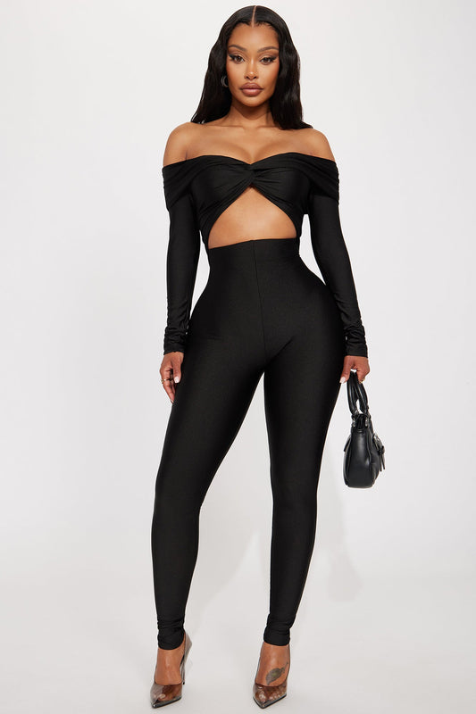 Take Me Out Jumpsuit in Black