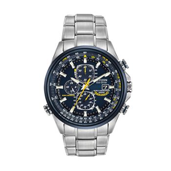 Citizen Eco-Drive Men's Blue Angels World A-T Stainless Steel Atomic Flight Watch - AT8020-54L