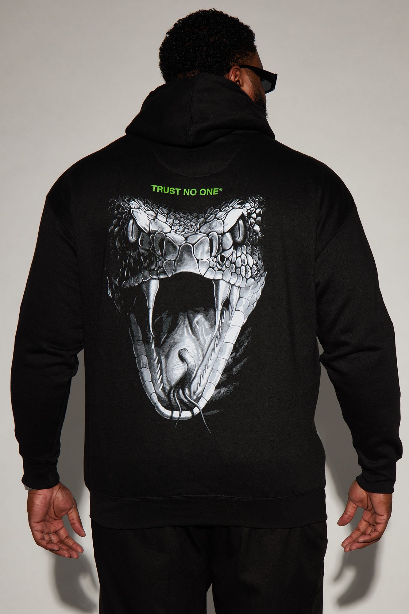 Slither into Style: Beware of Snakes Hoodie in Black