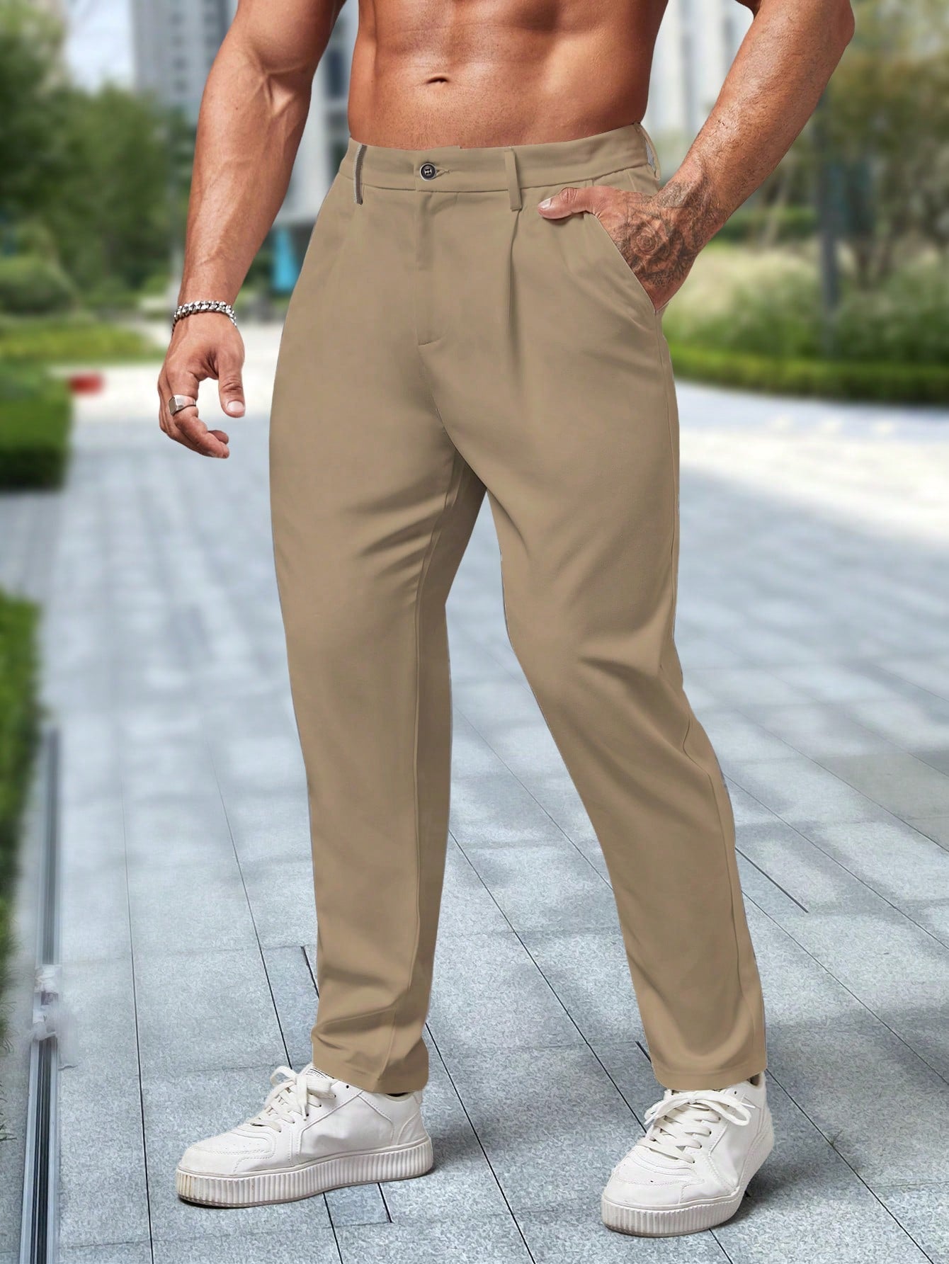 Men's Business Solid Color Suit Trouser