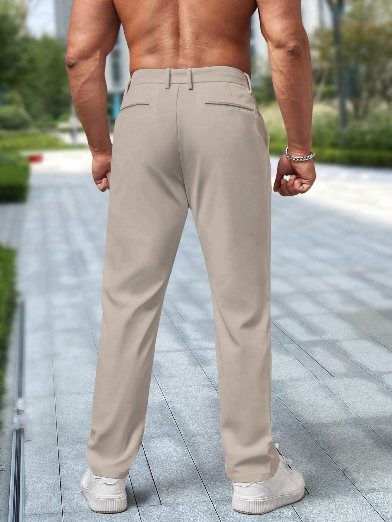 Men's Business Style Solid Color Suit Pant