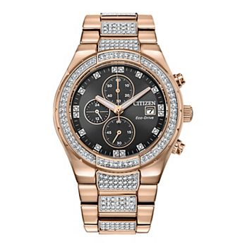 Men's Citizen Eco-Drive Crystal Chronograph Watch: Timeless Elegance with Precision