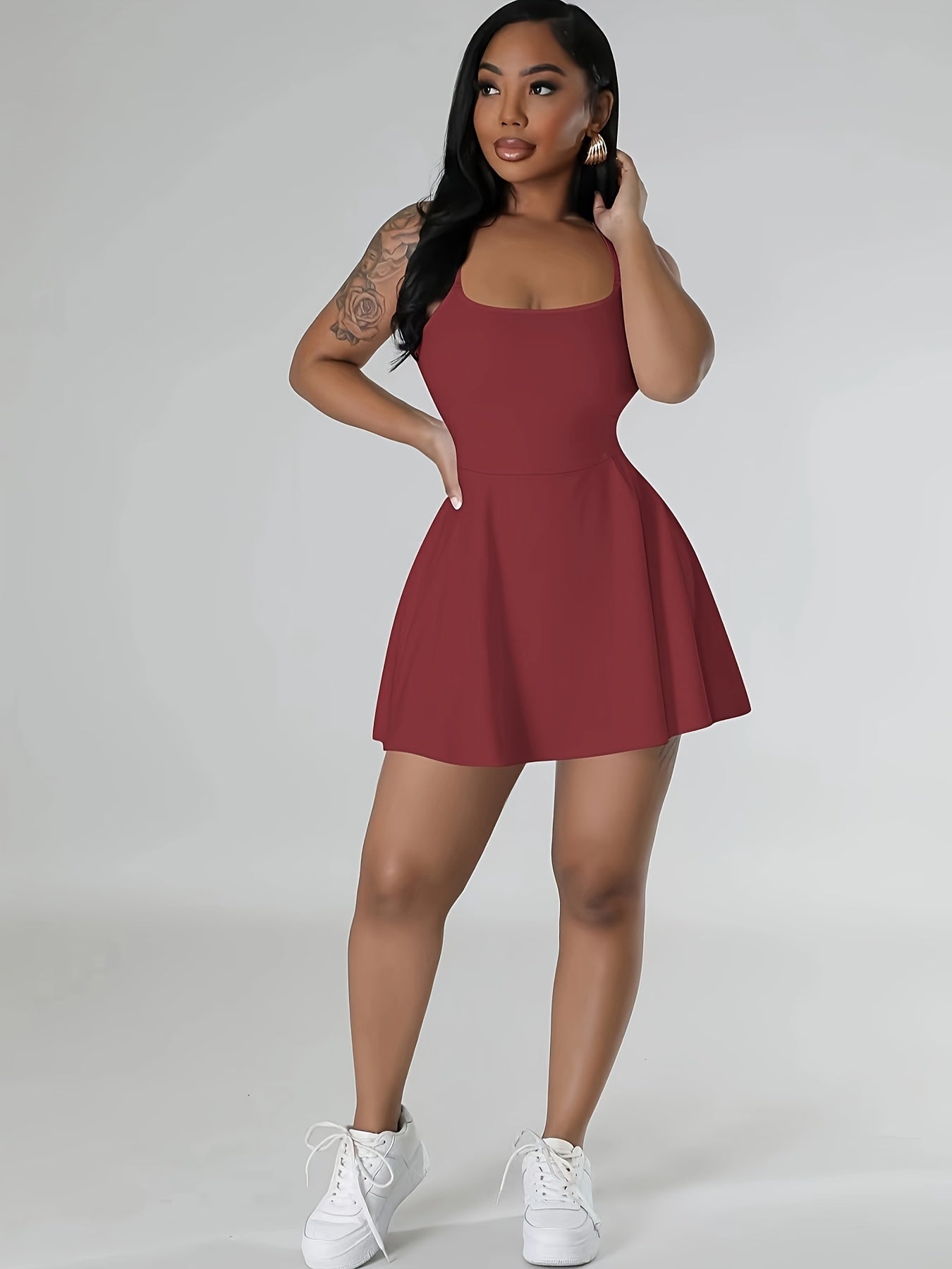 Sultry Solid Crisscross Cami Dress: Sexy Sleeveless Mini Dress